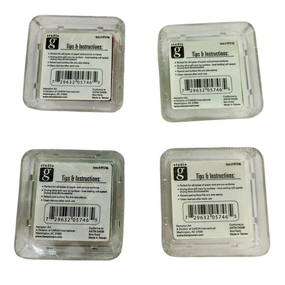 Studio G Set Of 4 Acid Free Pigment Ink Pads Green Silver Brick Red - Picture 2 of 2